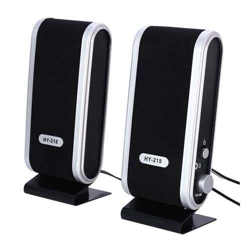 HY-218 İnce Tasarım USB 2.0 Siyah 1+1 USB Hoparlör