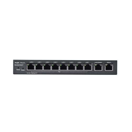 RG-EG210G-P 8 x 10/100/1000 Base-T PoE/PoE+ Port 2 x 10/100/1000 4 x WAN Router