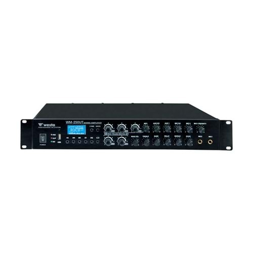 WM-250UT WESTA MIXING AMPLIFIER 250WATT/100VOLT, 6 ZONE