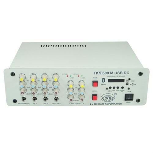 TKS 600 M USB DC 12V/24V 2x300 Watt 8ohm Mixer Amfi