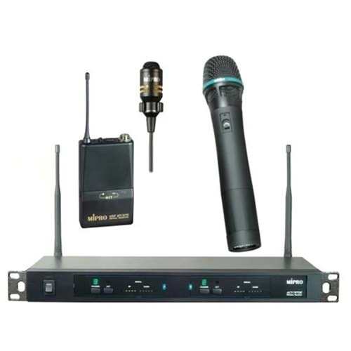 ACT 707 DE Telsiz Mikrofon Seti UHF - El+Yaka Mikrofon