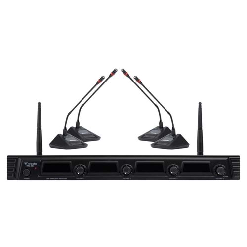 WM-404C 4'lü UHF Telsiz Kürsü Mikrofon Seti