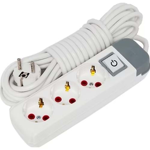 AU33A Üçlü Topraklı Priz Anahtarlı 3 Metre