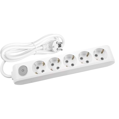 AU52A Beşli Topraklı Priz Anahtarlı 2 Metre