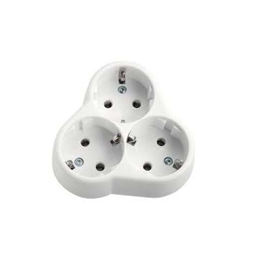 Yonca 3'lü Golyat Grup Priz Beyaz