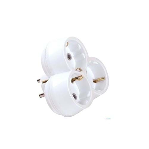 3'lü Beyaz Papatya Priz