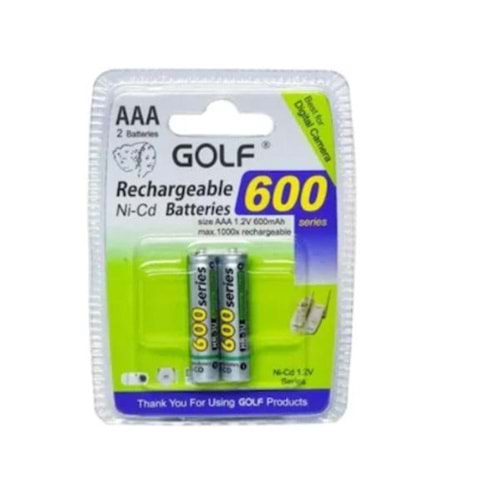 600AAA Şarjlı İnce Kalem Pil