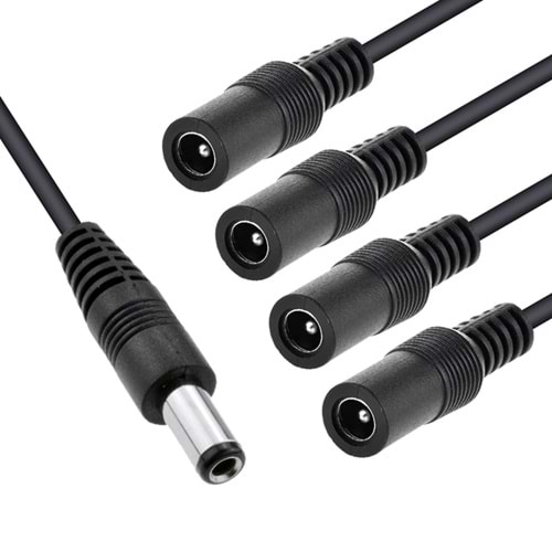 FK0075 1xErkek-4xDişi 5.5x2.5mm Power Kablo Çoklayıcı