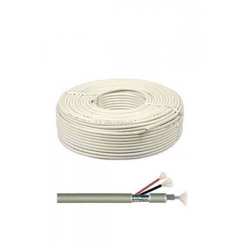 CCTV U/2 2+1(2x0.50)mm² Bakır Koaksiyel Kamera Kablosu - 100 Metre
