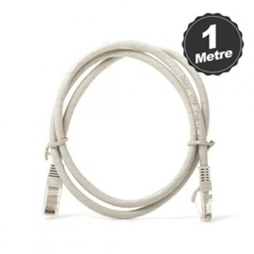 RJ45-RJ45 CAT6 UTP Patch Cord LSZH Gri 1mt 10'lu