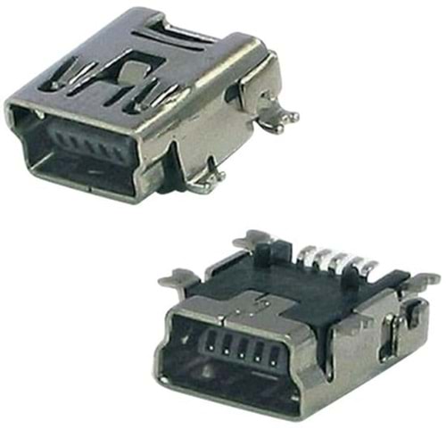 12552 USB 5 Pin Yatık Şase Mini USB 5 Pin 90°