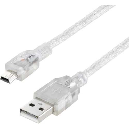 Usb Erkek-Dişi 5 Metre Şeffaf Uzatma Kablosu