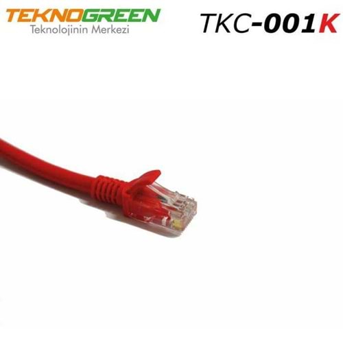TKC-006K 0.6m. Cat6 Kablo Kırmızı