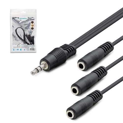 HDX1023 Erkek AUX to 3*AUX Dişi Kablo 30cm