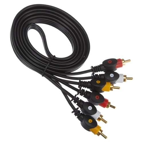 16539 3.5mm 4 Boğum Aux- 3*RCA Dişi 30cm Kablo
