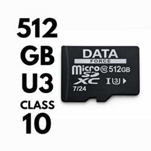 DATAFORCE 512GB U3/CL10 HAFIZA KARTI 7/24