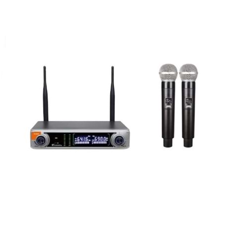 W-7002EE TELSİZ MİKROFON EL+EL