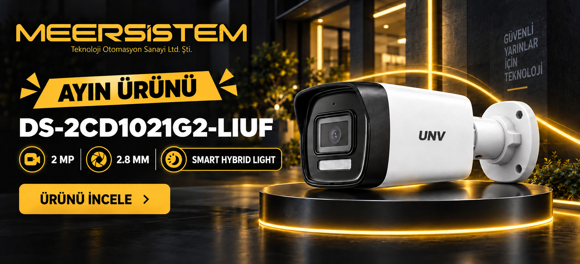 Meer Sistem Teknoloji Ayın Ürünü Hikvision DS-2CD1021G2-LIUF bullet IP kamera