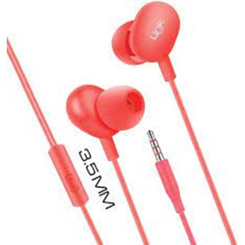 LHF-H310 Mikrofonlu Kulak içi Kablolu Kulaklık - Kırmızı