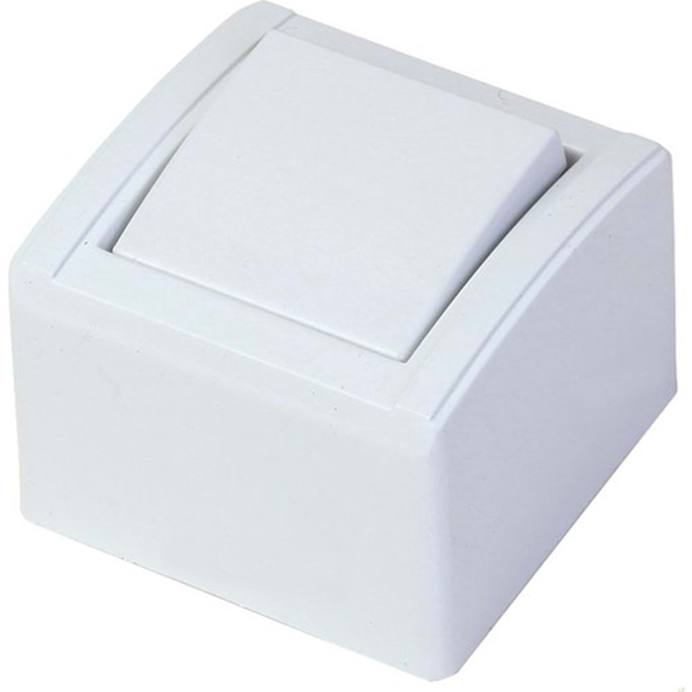 F66 Sıva Üstü Tekli Anahtar Beyaz