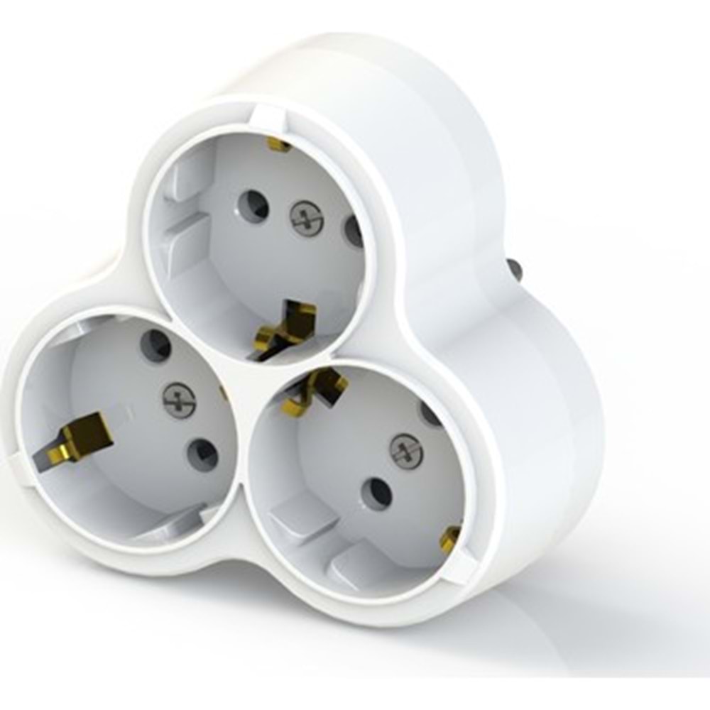 10009-BYZ 3'lü Topraklı Fiş Priz (Papatya)