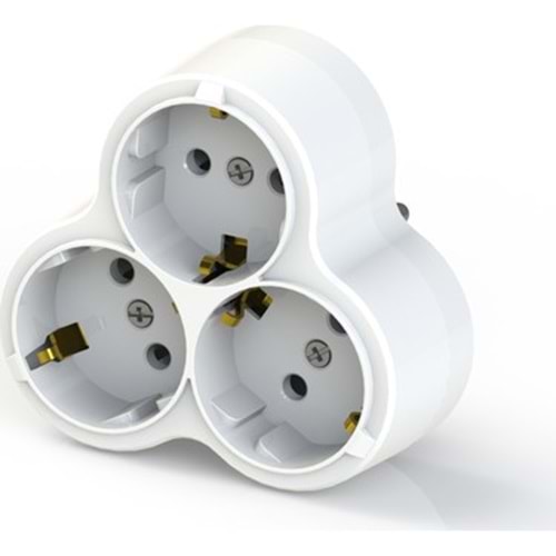 10009-BYZ 3'lü Topraklı Fiş Priz (Papatya)