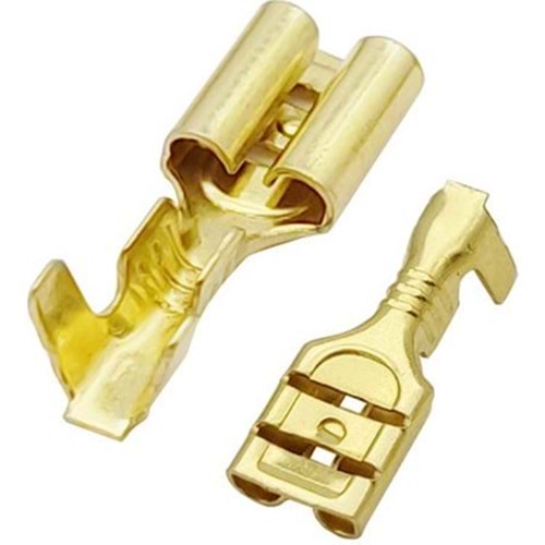 4.8 mm Kablo Ucu Tırnaklı Disi Terminal Sarı Papuc 5li