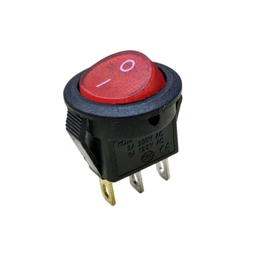 IC-134D Mini Yuvarlak Anahtar Işıklı ON-OFF 3P