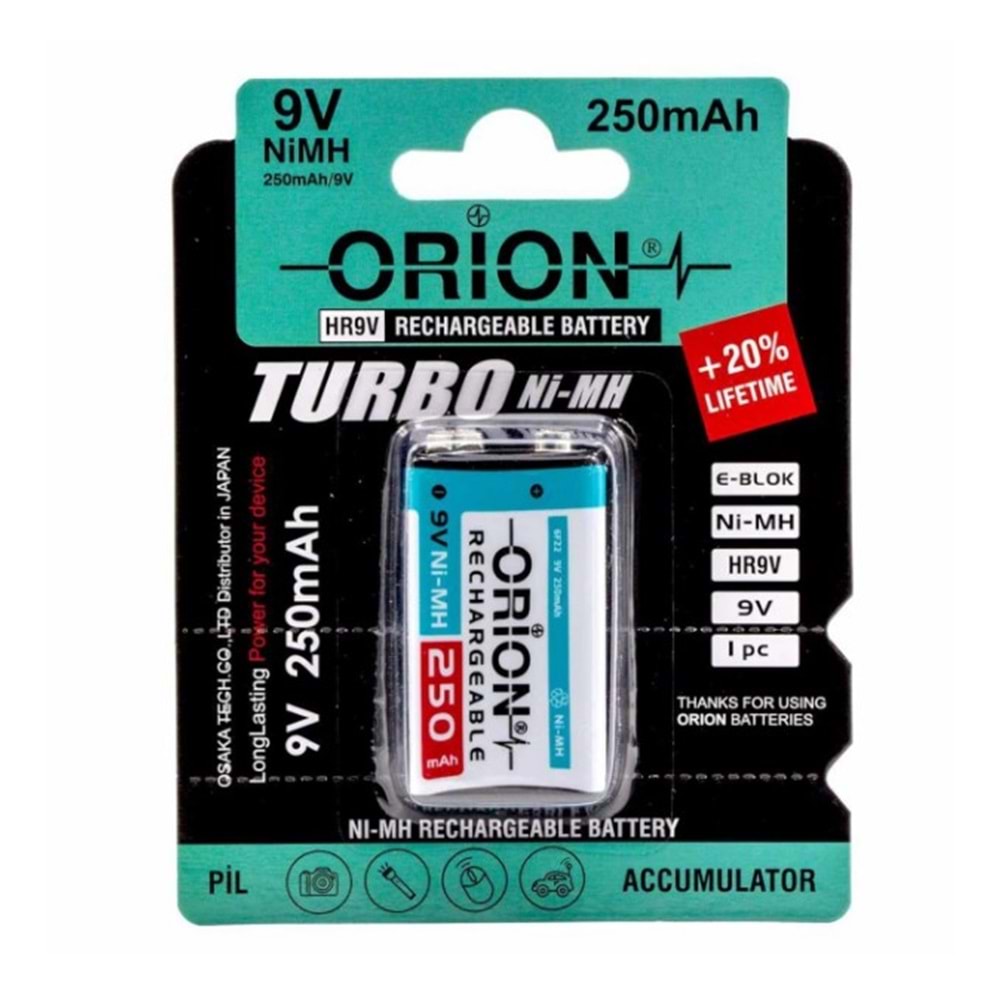 C-1020S Ni-Mh 9v 250 Mah Pil