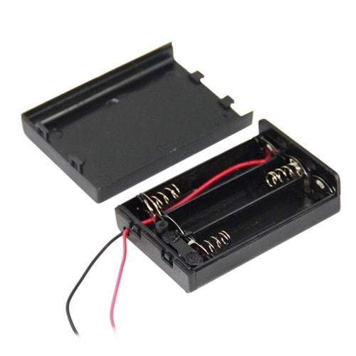 23563 3'lü AA Kapaklı Anahtarlı Pil Yuvası IC-233E