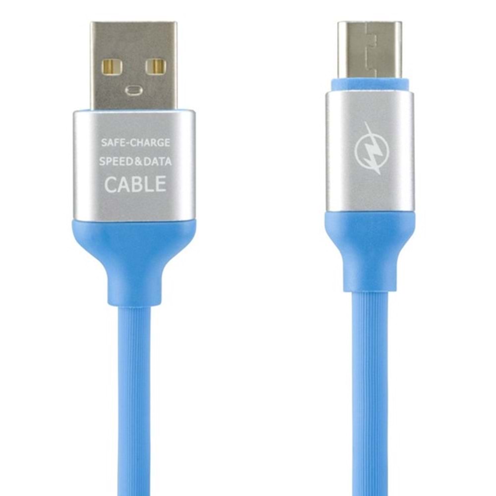 Micro-USB Şarj-Data Kablosu - Turkuaz