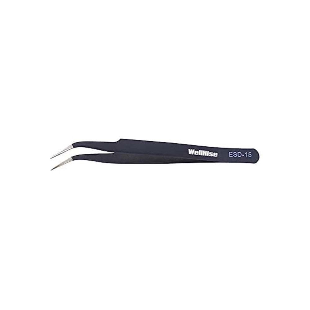 SM215 ST-15 Antistatik Eğri Uç Cımbız