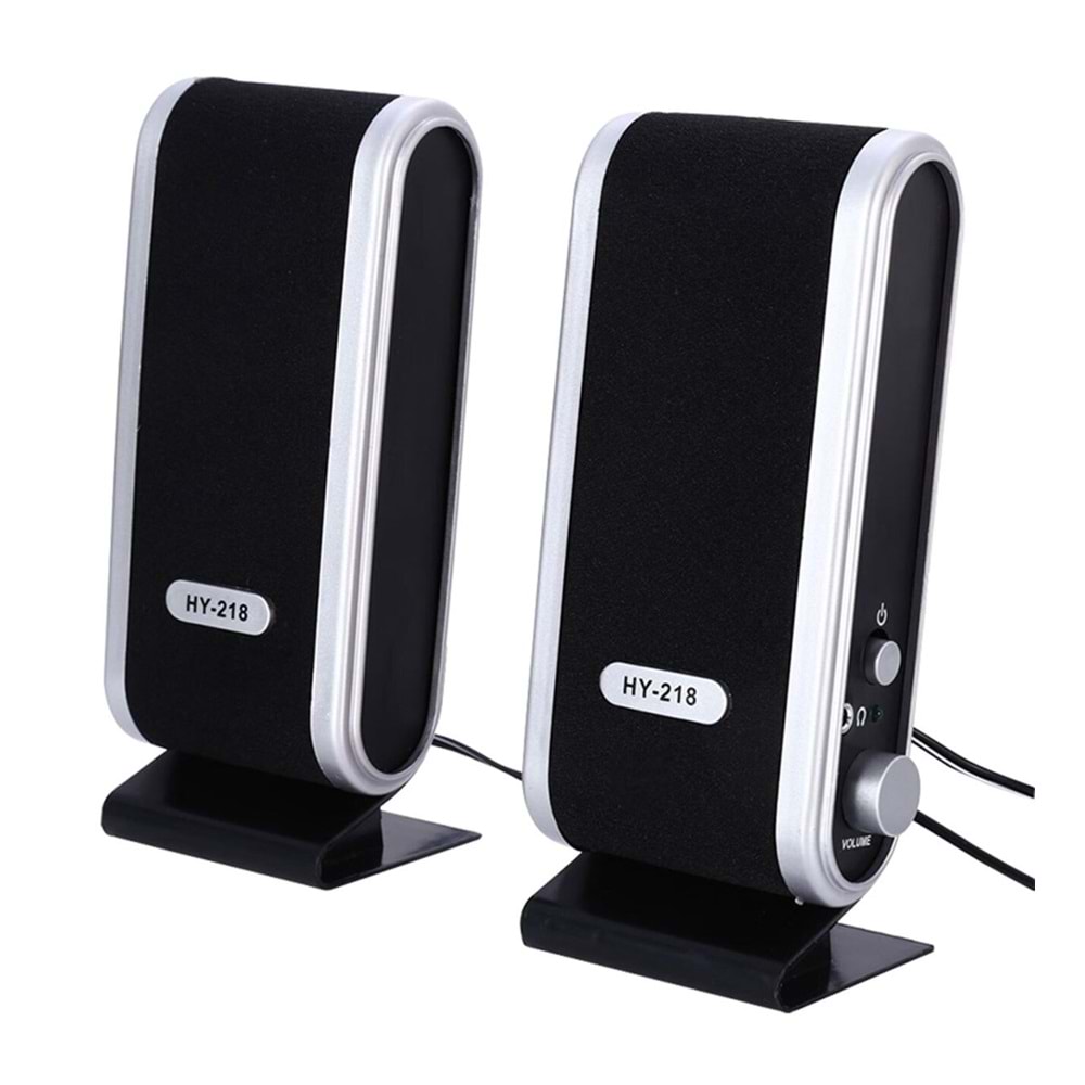 HY-218 İnce Tasarım USB 2.0 Siyah 1+1 USB Hoparlör