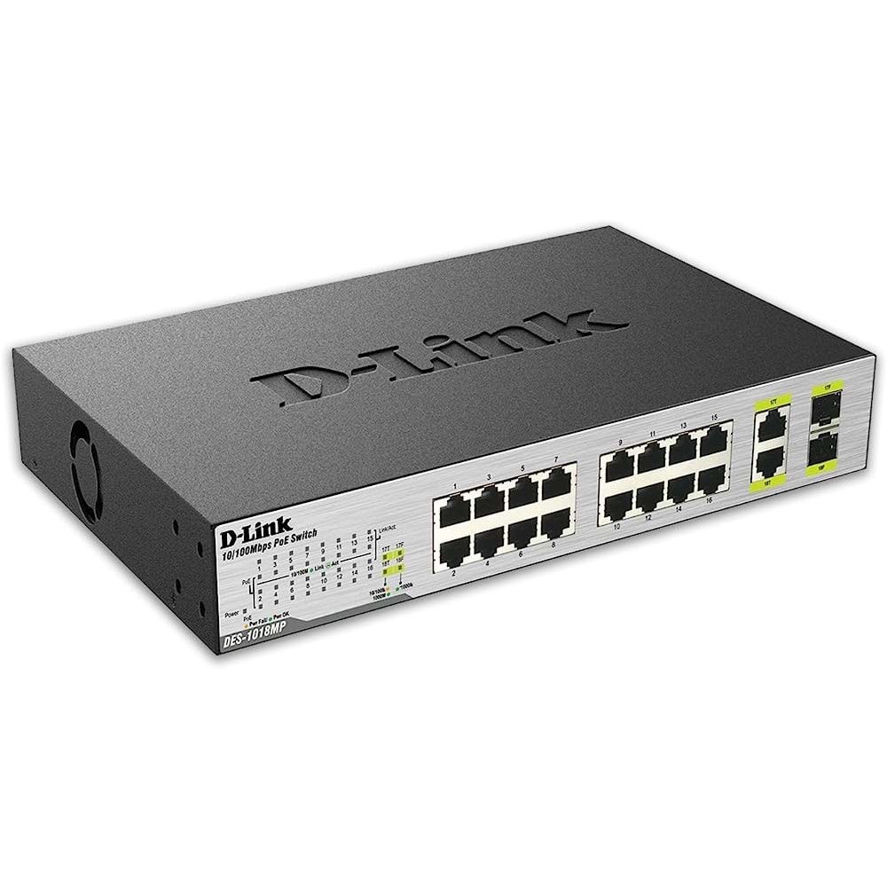 DES-1018MP 16 PORT 10/100 POE SWITCH + 2 UPLINK +2 SFP