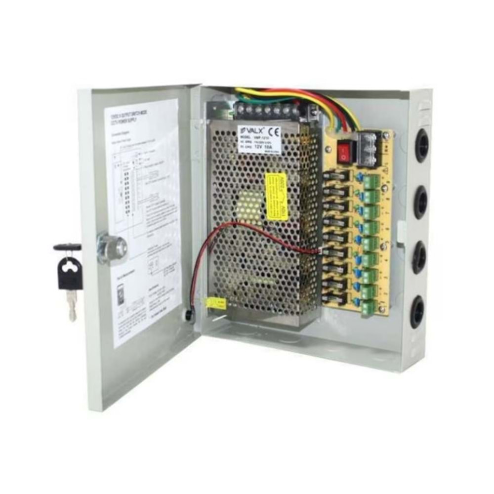 VMP-1210 12V 10A 120W Panolu Metal Kasa Adaptör