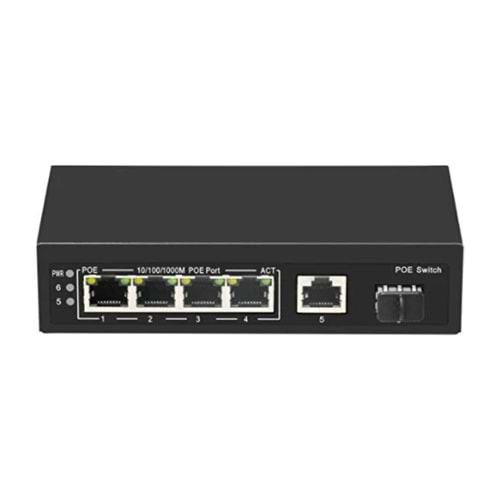 ODS-4P1U1S 4 Port 10/100/1000M PoE Switch + 1 Uplink Gigabit + 1 Uplink SFP