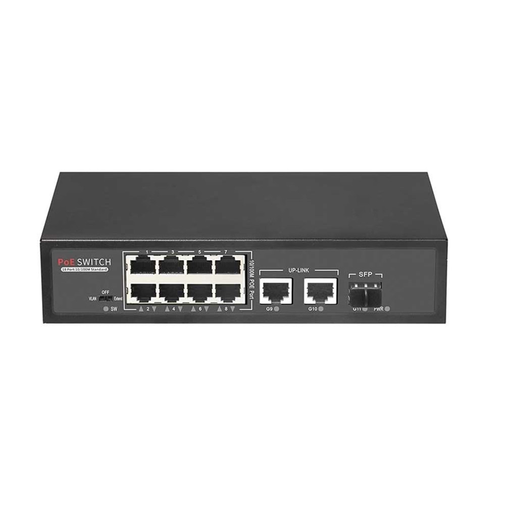 ODS-8P2U1S 8 Port 10/100M PoE Switch + 2 Uplink Gigabit + 1 Uplink SFP