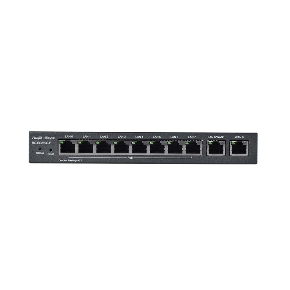 RG-EG210G-P 8 x 10/100/1000 Base-T PoE/PoE+ Port 2 x 10/100/1000 4 x WAN Router