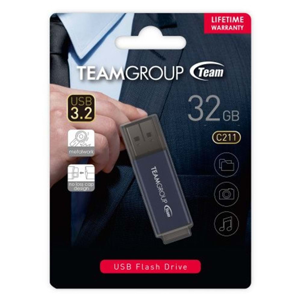 C211 32 GB Metal Kasa USB 3.2 Gen1 Flash Bellek