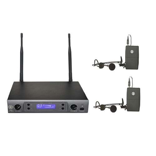 TMW U2-100LTHSGT TOPP PRO UHF İKİ KANAL 2XHEADSET- 2X LAVALIER MİK.