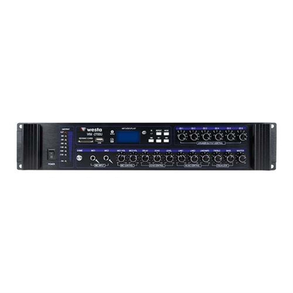 WM-2700U 6 Bölgeli 700W 100V Mikser Amfi