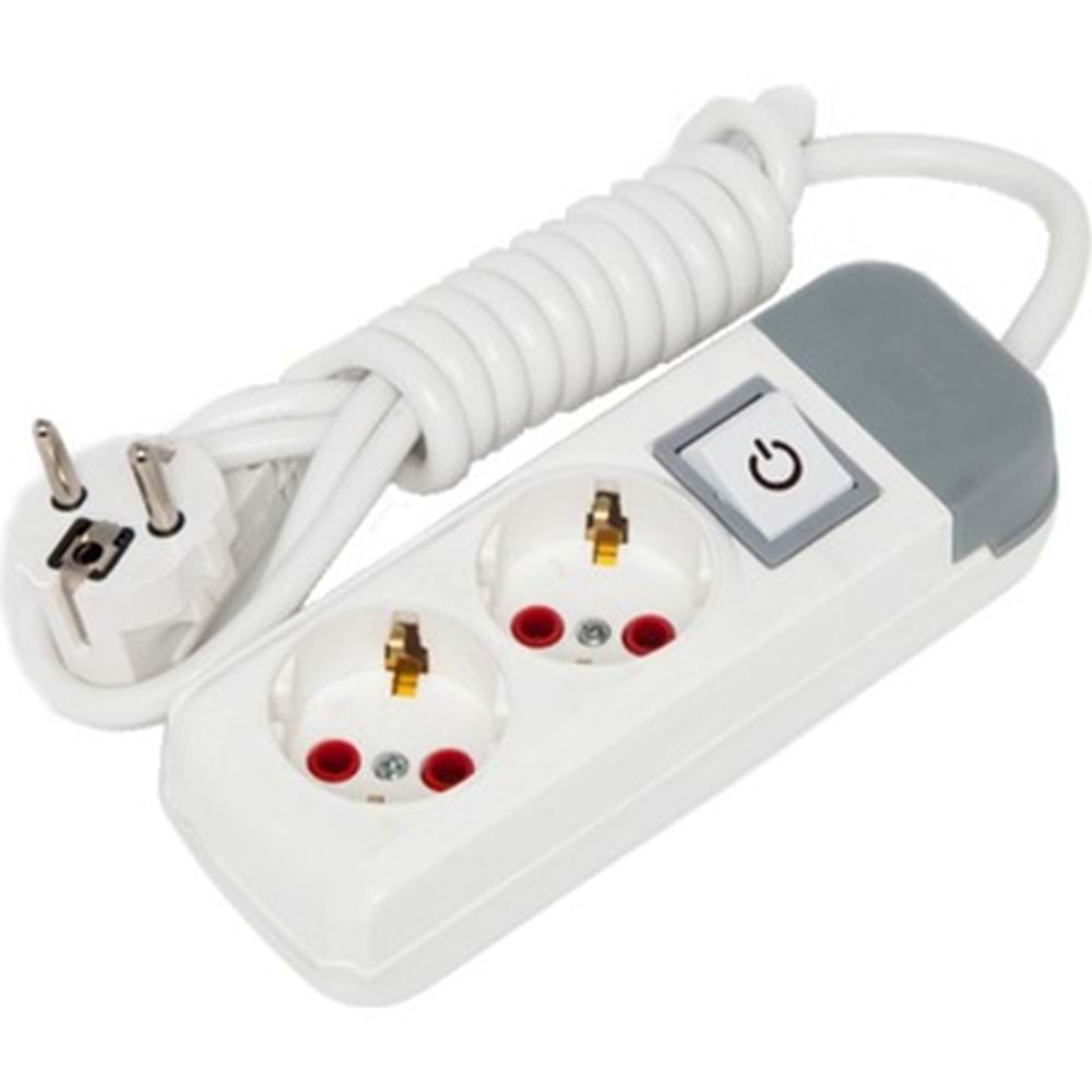 AU23A İkili Topraklı Priz Anahtarlı 3 Metre