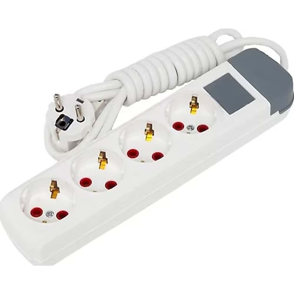 AU42 Dörtlü Topraklı Priz 2 Metre