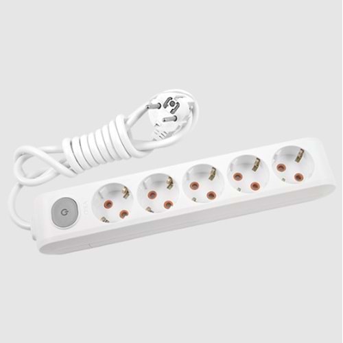 AU55A Beşli Topraklı Priz Anahtarlı 5 Metre