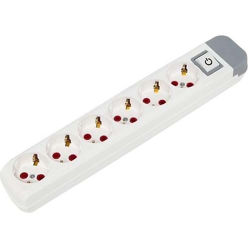 AU60A Altılı Topraklı Priz Anahtarlı Klemensli