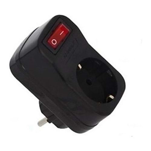 AUK001 Tekli Akım Korumalı Anahtarlı Fiş Priz