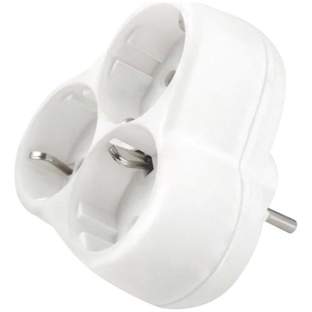 PR30 3'lü Topraklı Yonca-Papatya Priz