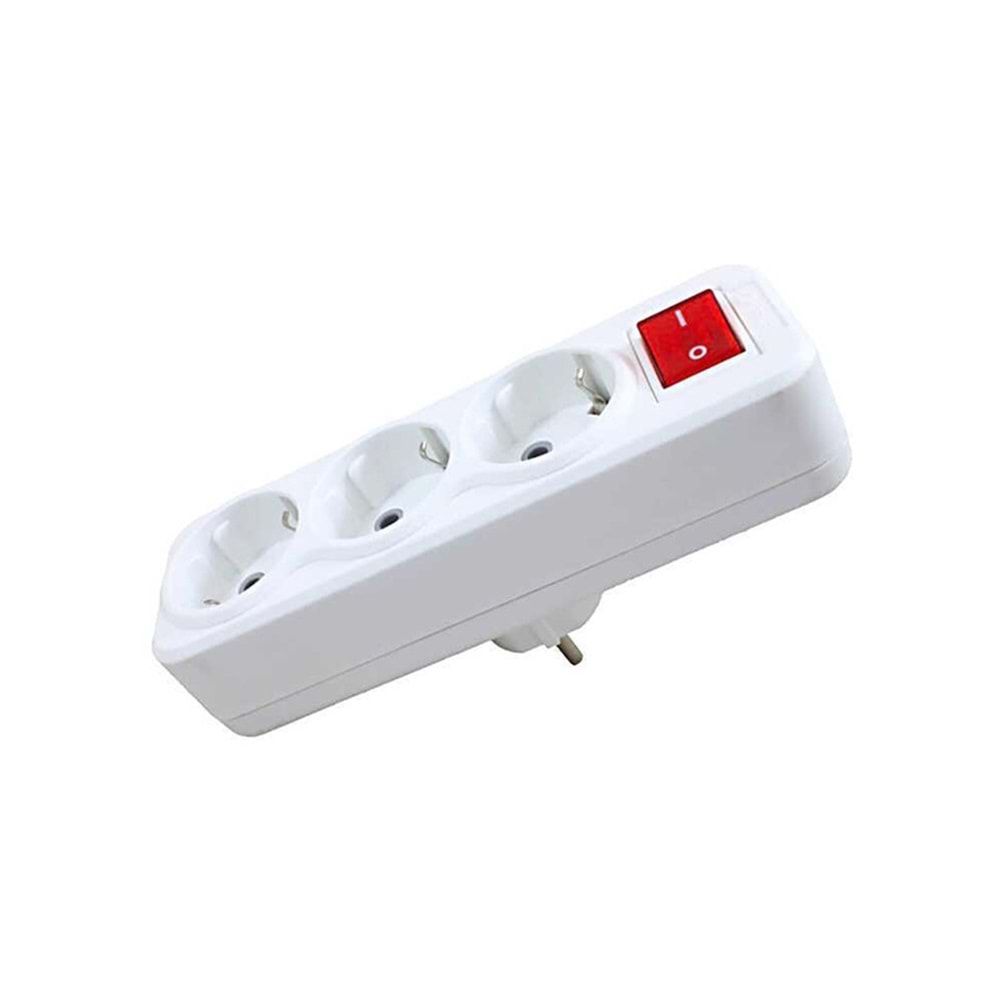 11138 3'lü Anahtarlı Golyat Priz