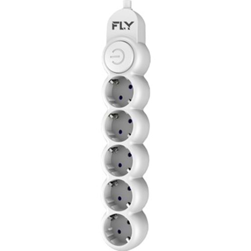 Fly 3394-01 Termal Akım Korumalı 5'Lİ 2mt Beyaz