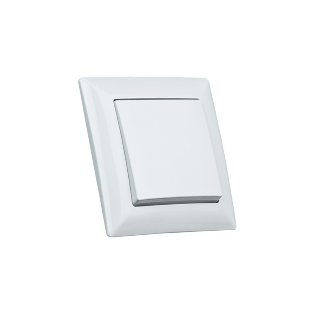 Sıva Altı Tekli Anahtar Priz Beyaz